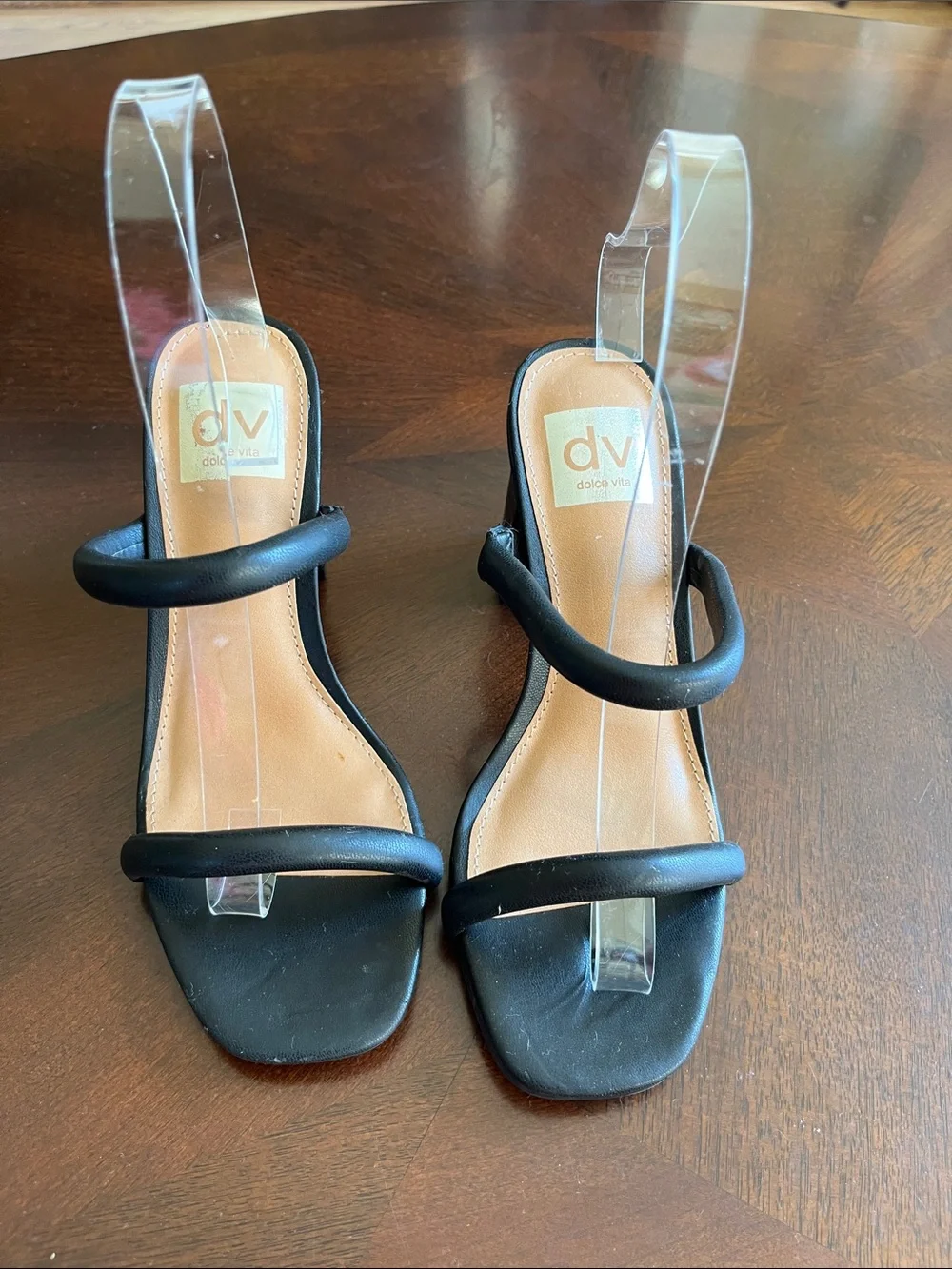 Dolce Vita Black Double-Strap Slide Sandals